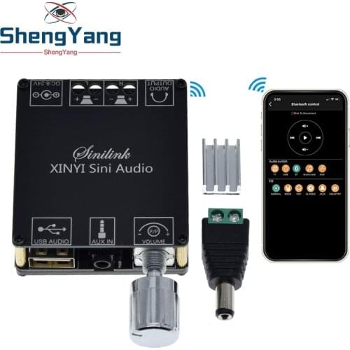 XY-C50L MINI Bluetooth 5.0 Wireless Audio Digital Power amplifier Stereo board 50Wx2 Bluetooth Amp Amplificador 3.5MM USB APP