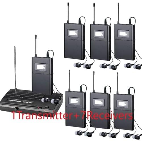 1 Transmitter 7 Receivers Takstar WPM-200 wireless in-ear earphone feedback bands sound stage stereo wireless monitor system