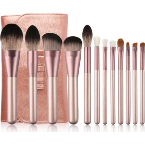 12Pcs Wood Makeup Brush Eyeshadow Cosmetics Blending Tool Professional Eyeshadow Brush Makeup Brushes Set