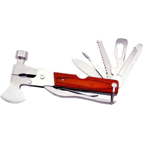 14 in 1 Hatchet with Knife Axe Hammer Saw Screwdrivers Pliers Bottle Opener Multitool Camping Accessories Survive Gear Equipment