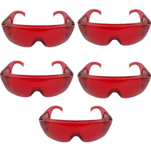 5pcs Dental Glasses Lab Eye Protection Curing Light UV Dentist Spectacles Red Lens Teeth Whitening Goggle Equipment Tool