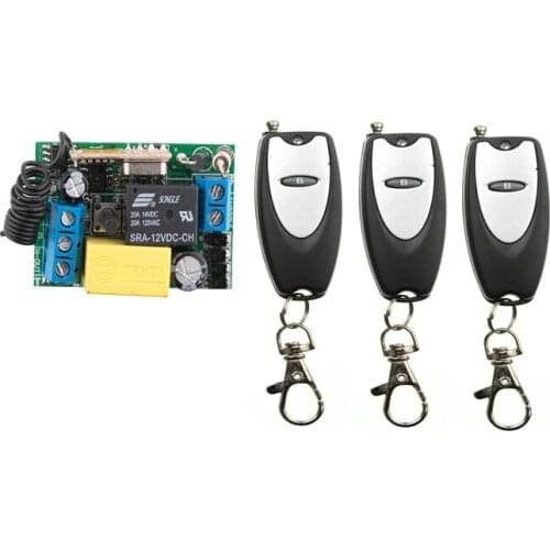 220 v 1 ch RF wireless remote control switch 1 receiver+3 transmitter self-lock mode