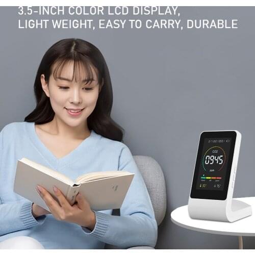 CO2 Meter Air Quality Monitor Formaldehyde Detector for Indoor Outdoor Digital Temperature Humidity Sensor TVOC Carbon Dioxide