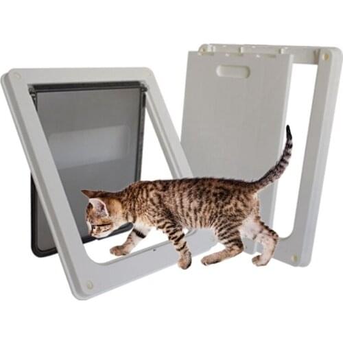 Legendog Pet Cat Door Small Pet Animal Magnetic Plastic Lockable Door Kitty Gate Puppy Dog Supplies Lock Lockable Safe Flap Door