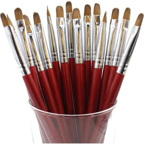 Eval Double Heads Kolinsky Sable Nail Brush 2 Way Acrylic Nail Art Brush Builder Set Kit DIY Nail Tools Gel acrylic Brush