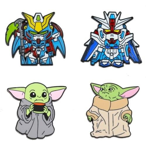 Enamel Brooches Lapel Pins Anime Badges For Backpack Women Decorative Badges Hijab Pins Gothic Cartoons Robot Brooch For Clothes