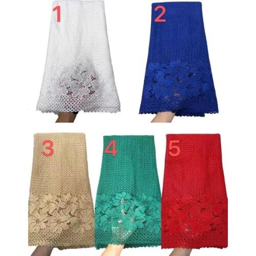 French lace fabric 2020 high quality lace guipure cord lace fabric latest african Water soluble lace nigerian lace fabric 5yards