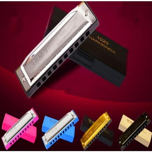 10 Holes Harmonica colorful C key Harmonica red Diatonica Mouth Ogan Harp Musical Instruments Professional 10 Holes Harmonica