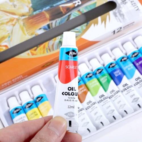 12-color-12ml Boxed Oil Paint Painting Material Art Drawing Material Supplies Student Beginner Paint Oil Painting Supplies