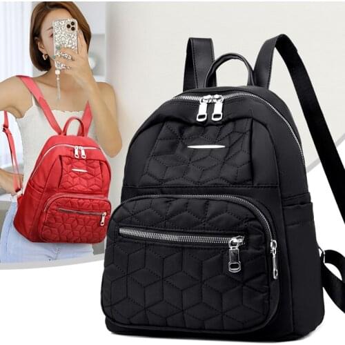 2021 Fashion Women Backpack Female Black High Quality Oxford Lady Backpacks Large Capacity Ladies Rucksacks Thread Woman Mochila