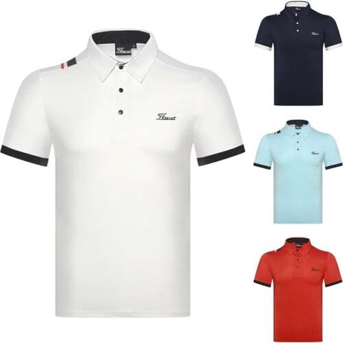 New Mens Golf Shirt Short Sleeve Outdoor Sports Quick-drying Breathable Polo Shirt Top Golf Wear Golf Wear Shirts