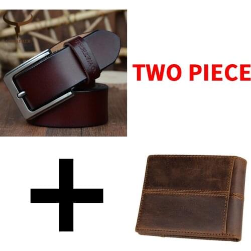 COWATHER Cow genuine leather belt and wallet for men high quality fashion male strap and purse suit cow leather free shipping