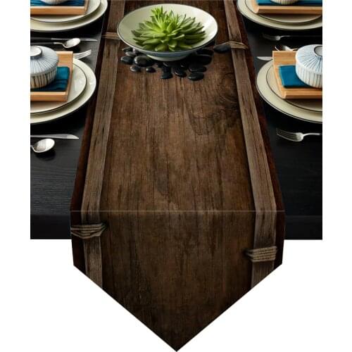 Table Runners Modern Wooden Board Retro Farm Table Runner Christmas Decorations for Home Table