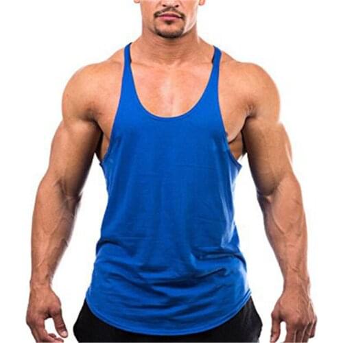 New Summer Plain Bodybuilding Tank Top Men Fitness Stringer Sporting Shirt Gym Clothing Workout Cotton Tanktop