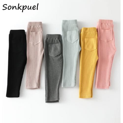 2021 New Baby Girls Leggings Cotton Big PP Pants Spring Autumn Kids Girls Pants Fashion High Waist Long Trousers Childrens Pant