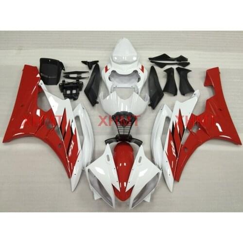 For YZF R6 2006 - 2007 Bodywork YZF600 R6 06 Abs Fairing for YAMAHA YZFR6 07 White Red Full Body Kits