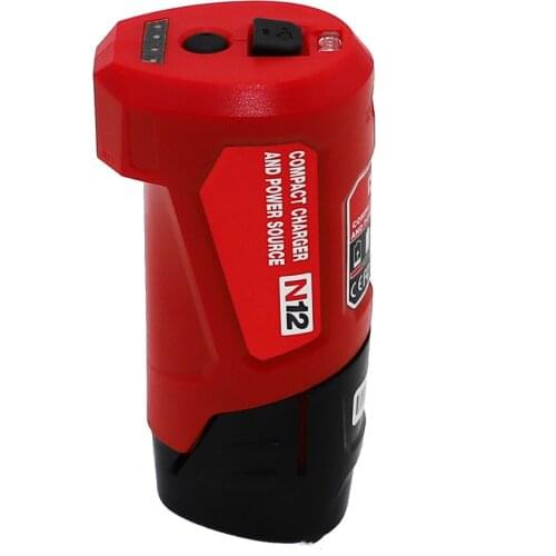 N12 Charger Converter USB Power Charging Adapter for Milwaukee 48-59-1201 M12 Li-Ion Battery Adapter Mobile phone Power Sup