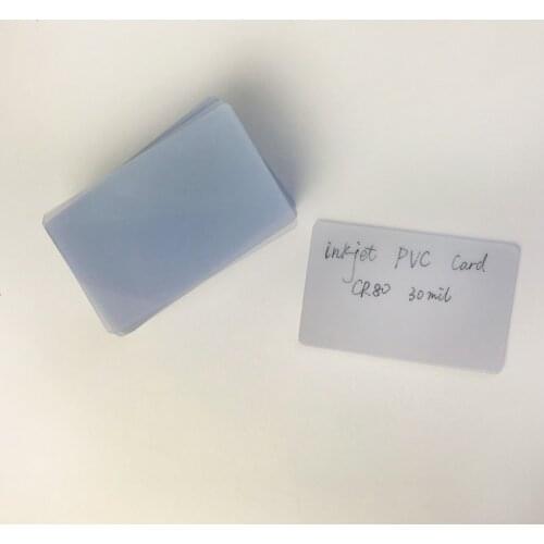 50pcs/lot Blank glossy Normal credit card size White Plastic Inkjet PVC ID Card Transparent Card for Epson/Canon Inkjet Printers