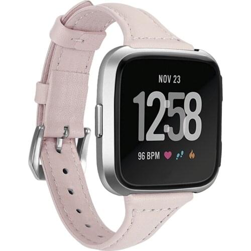 Bands Compatible for Fitbit Versa 2 / Fitbit Versa Lite band Slim Genuine Leather strap Replacement Accessories correa Women