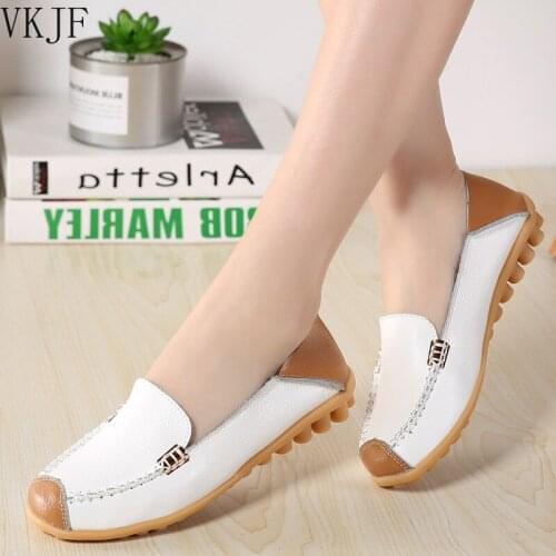 Flat Shoes Women Slip on Shoes for Womens Moccasins Genuine Leather Loafers Women Flats Ladies Shoes Plus Size Sapato Feminino