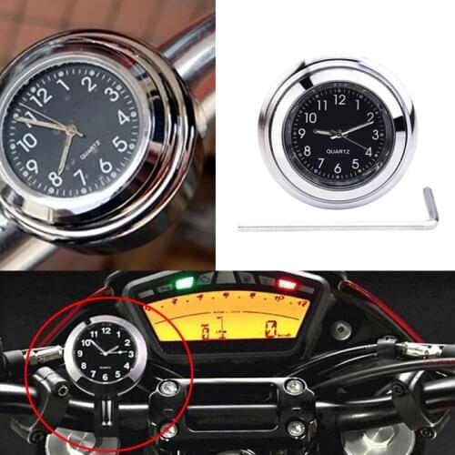 Universal Motorcycle Handlebar 22-25mm Mount Timetable Thermometer Motorcycle Thermometer Clock for Kawasaki Honda Yamaha