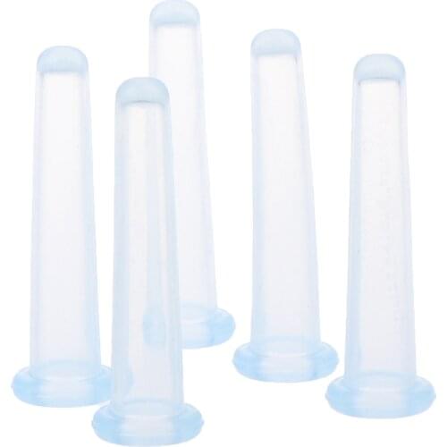 5pcs Mini Silicone Facial Vacuum Cup For Face Neck Back Eyes Massage Cans Suction Massager Anti Cellulite Health Care