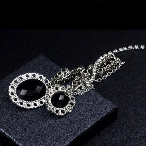 Vintage Hanging Chain Brooch Pins Badge for Men Shirt Flower Lapel Pins Crystal