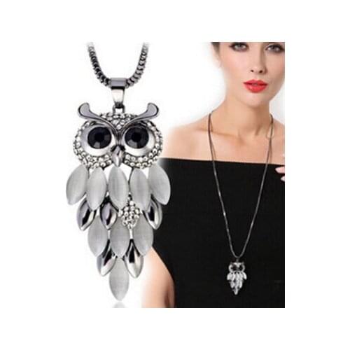YLWHJJ Radiant and Beautiful Butterfly women owl Necklace & pendant Electroplating gun black fashion jewelry
