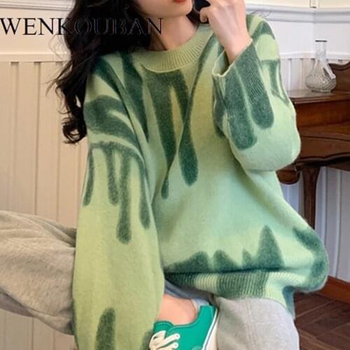 2021 Spring Autumn Knitted Sweaters Women Long Jumpers Oversized Pullovers Streetwear Loose Outerwear Sueter Mujer Blusas