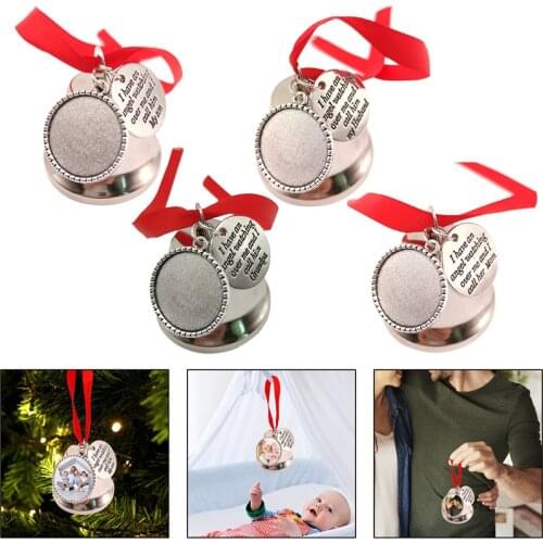 1pcs Metal Sublimation Printing Round Aeolian Bells Christmas Ornament For Heat Transfer Press Machine Car DIY Decoration