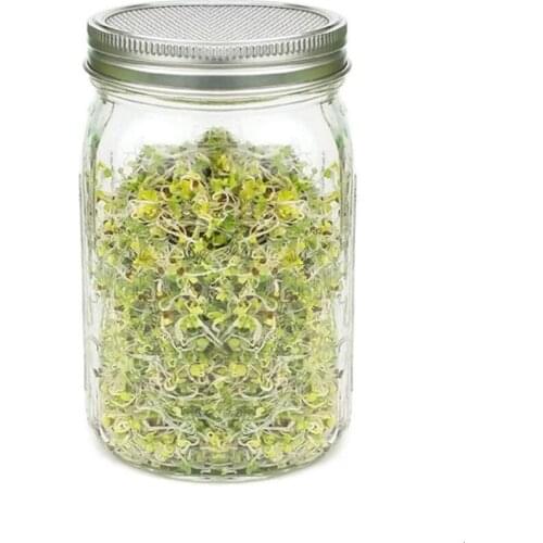 1 PCS Seed Sprouter Germination Cover Kit Sprouting Mason Jars With Stainless Steel Strainer Lids Stainless Steel Germinator Set