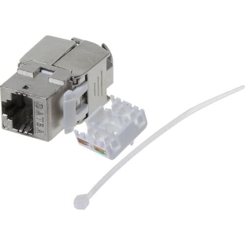 1Pc RJ45 Keystone Cat6 Cat6A Shielded FTP Zinc Alloy Module Keystone Jack Network Connector Adapter G88D