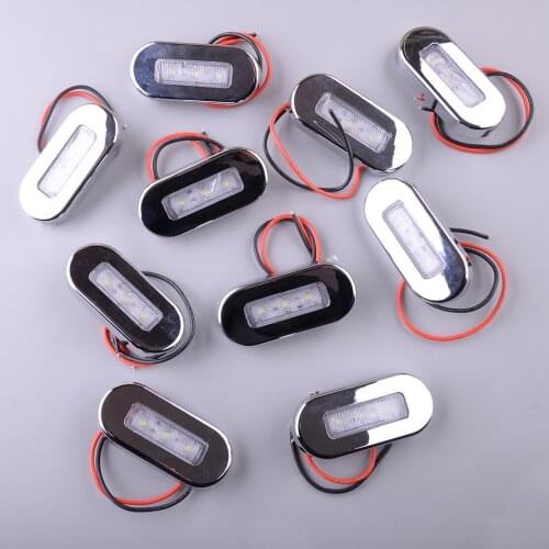 10pcs/Set Universal Marine Boat White 3-LED Courtesy Lights Stair Deck Garden Lamp Accessories 12V DC for Vehicles Trailer Truck