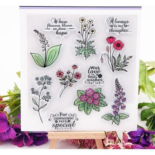 13.5x15cm Flower color Transparent Clear Stamps Silicone Seals Roller Stamp DIY scrapbooking photo album/Card Making Easter