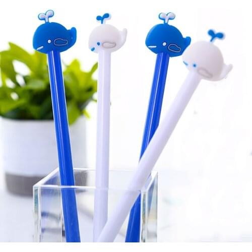 24pcs Cute Whale Gel Pens Kawaii Ballpoint Rollerball Funny School Stationery Store Office Supply Accessory Item Material 2021