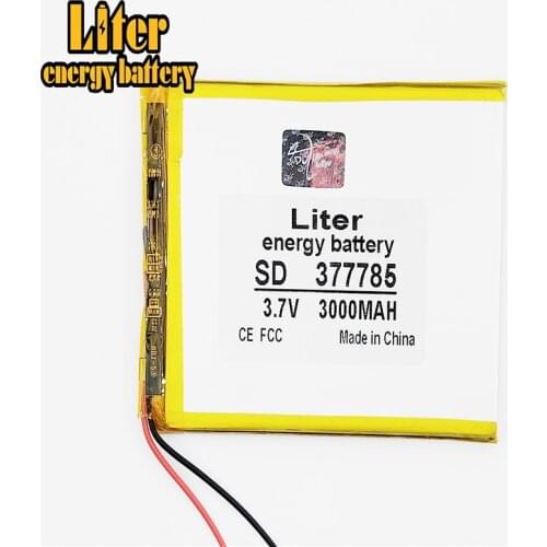 3.7V 3000mAh 377785 Lithium polymer Tablet Battery with board For Tablet PC