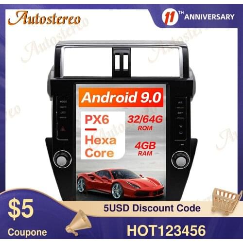 Tesla Style Android 9.0 6 Core Car GPS Navigation For TOYOTA LAND CRUISER Prado 150 2014-2017 Headunit Multimedia Player Carplay