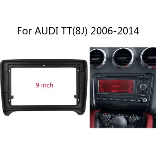 2 Din Car Radio Head Unit 9 inch Fascia For AUDI TT(8J) 2006-2014 Auto Stereo Auto Dash Panel Frame Kit Bezel Faceplate