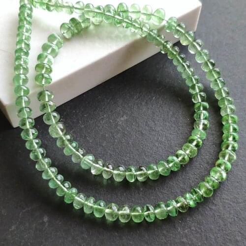 Loose beads GREEN Tsavorite ROUNDELLE 40cm for DIY jewelry making necklace FPPJ wholesale