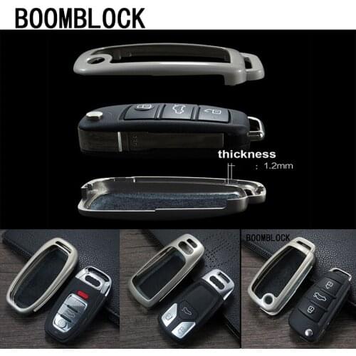 BOOMBLOCK For Audi A1 A3 8V A6 C6 C7 A4 B6 B7 B8 B9 Q5 Q7 Q3 A7 Zinc alloy Car Key Cover Case Shell Auto Accessories