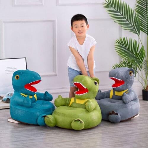 No Cotton Cartoon Dinosaur Baby Sofa Support Seat Cover Washable Chair Case Baby Sofa Support Seat Covers Toddler Learning