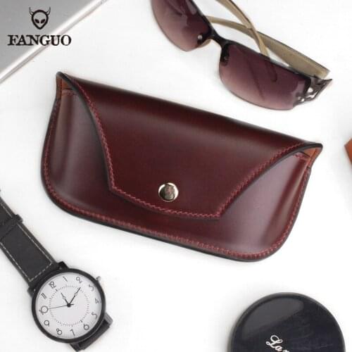 Portable Genuine Leather Glasses Case Sunglasses Glasses Holder Box Sun Glasses Pouch Eye Glasses Bag Cover