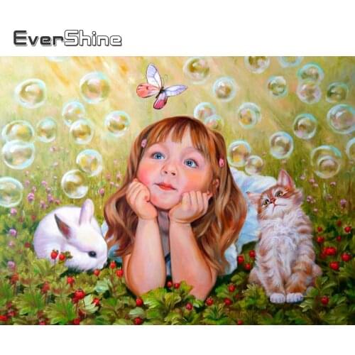 Evershine Diamond Embroidery Girl Rhinestone Art Kit Diamond Painting Kid New Arrival Portrait Mosaic Home Decoration