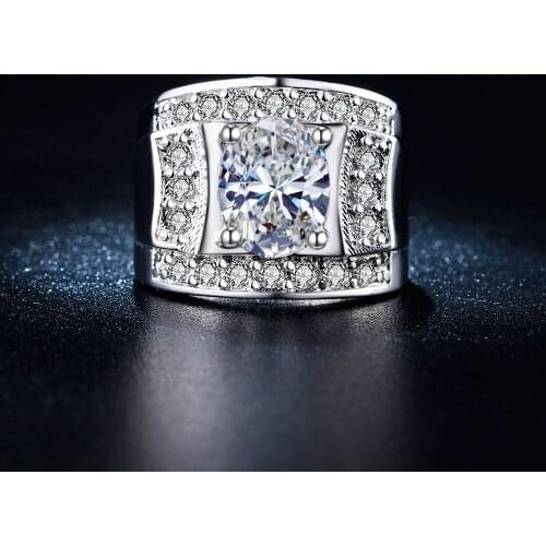 Hainon Large Size Women Engagement Ring 6 7 8 Gift for Women Silver Color Wedding Luxury with Zircon Jewelry New Design Jewelery