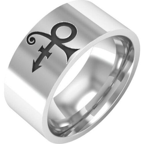 8mm Steampunk Prince RIP Ankh Sign Symbol Logo Black Ring,Singer Ring,Prince Artist Wedding Band Ring