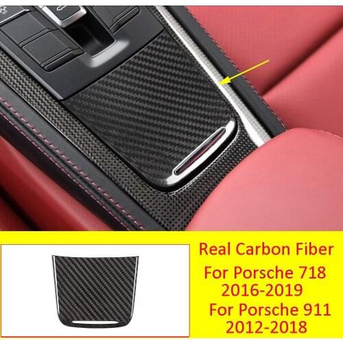 Carbon Fiber Central Console Storage Box Cover For Porsche 718 2016-2019 911 2012-2018