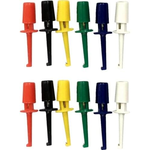 HLZS-6-Color 12-Piece Test Probe Hook Mini IC Test Hook Suitable for Multimeter SMT SMD Wire Kit