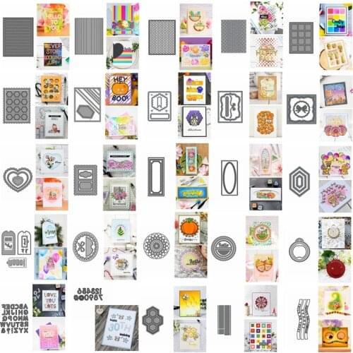 Square Rectangle Circle Frame Alphabet Numbers Heart Cutting Dies DIY Scrapbook Card Album Make Crafts Stencil New Dies 2020