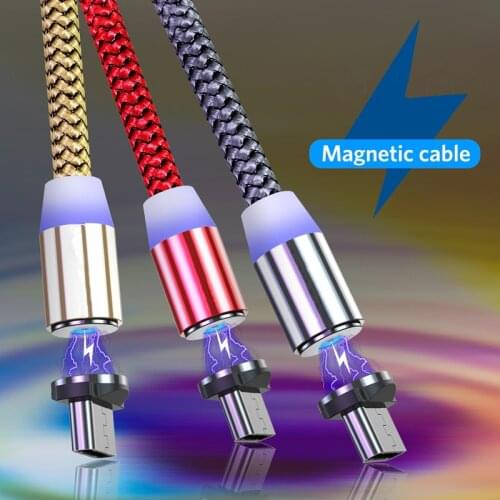 1m 2m Magnetic Micro USB Type C Cable For iPhone Xiaomi Android Mobile Phone Fast Charging USB Cable Magnet Charger Wire Cord