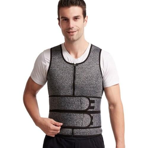 Mens Neoprene Sweat Body Shaper Shaping Slimming Sauna Vest Sports Abdomen Corset Black Grey Waist Trainer Shapewear Tops Vests